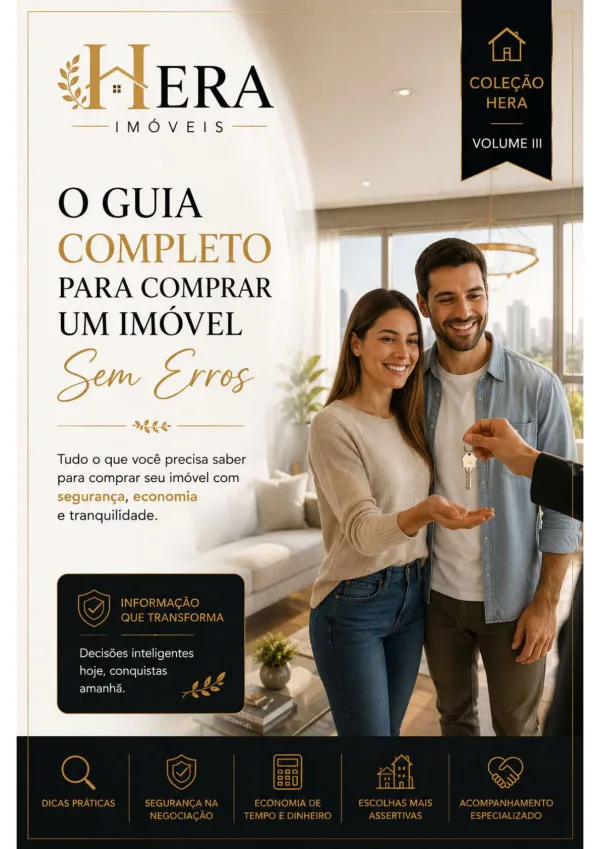 Capa do e-book &ldquo;O Guia Completo para Comprar um Imóvel Sem Erros&rdquo;, volume 03 da Biblioteca Hera
