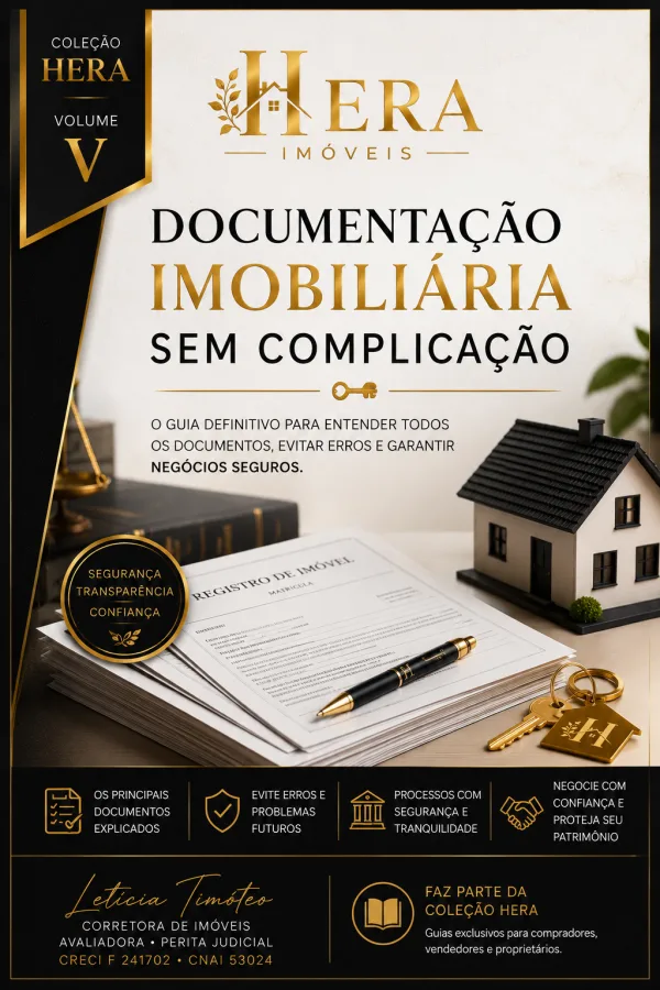 Capa do e-book &ldquo;Documentação Imobiliária Sem Complicação&rdquo;, volume 05 da Biblioteca Hera